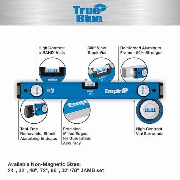 Empire True Blue Heavy Duty Aluminum T-Bevel 132 - The Home Depot