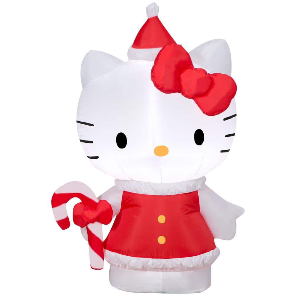 3 ft. Tall x 1.7 ft. Wide Christmas Inflatable Hello Kitty in Holiday Dress