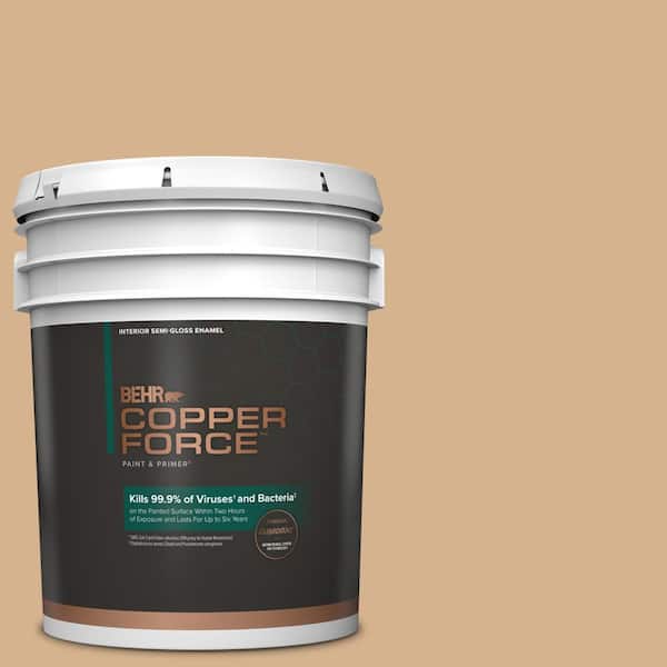 COPPER FORCE 5 gal. #HDC-NT-04 Creme De Caramel Semi-Gloss Enamel Virucidal and Antibacterial Interior Paint & Primer