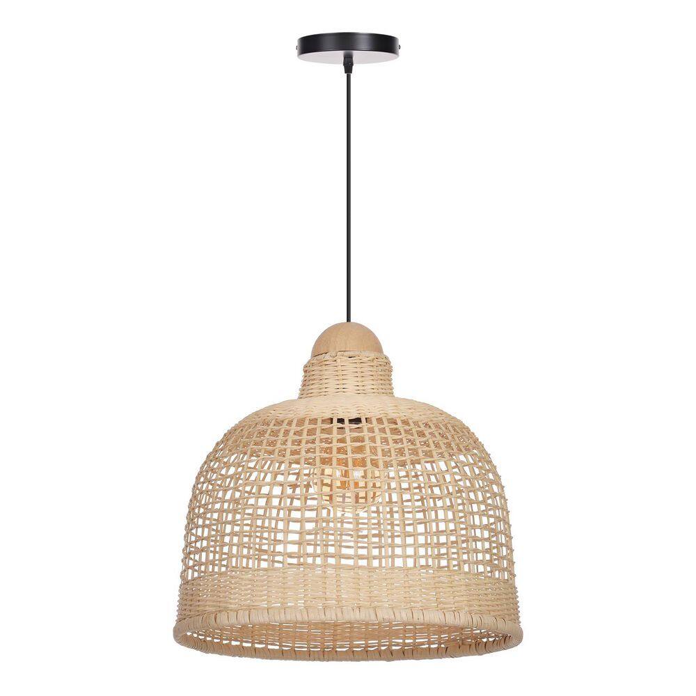 1 Light Natural Hand-Woven Rattan Pendant Light with Basket Shape, No Bulbs Included 18 in. price history on PriceWatchPro