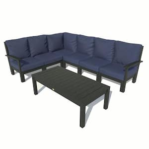 Bespoke Deep Seating 7-Piece Plastic Outdoor Sectional Set, Conversation Table with Cushions