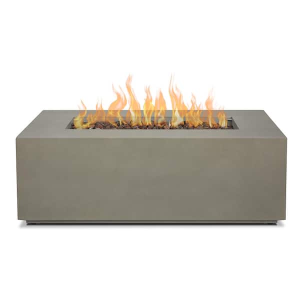 Real Flame Aegean Small Propane Fire Table With Conversion Kit In Mist Gray, Gas Fire Pit Conversion Kit