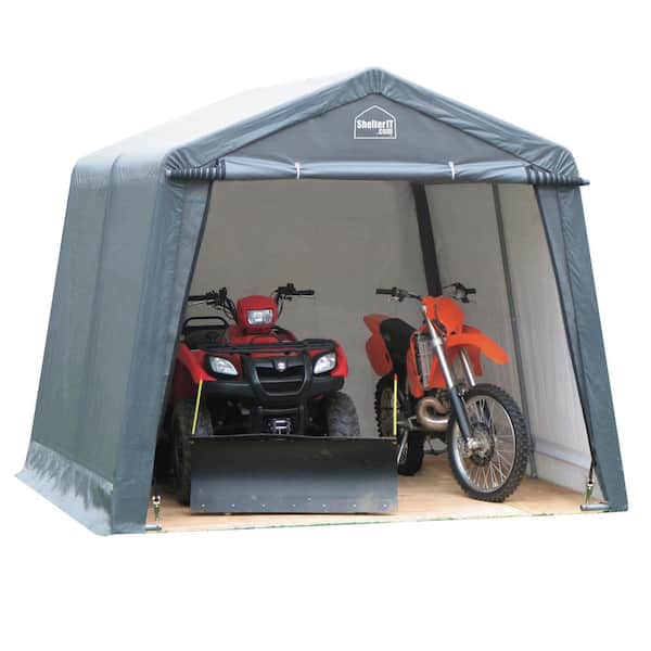 ShelterIT 10 ft. W x 10 ft. D x 8 ft. H Steel Frame Polyethylene Instant Garage/Shed without Floor