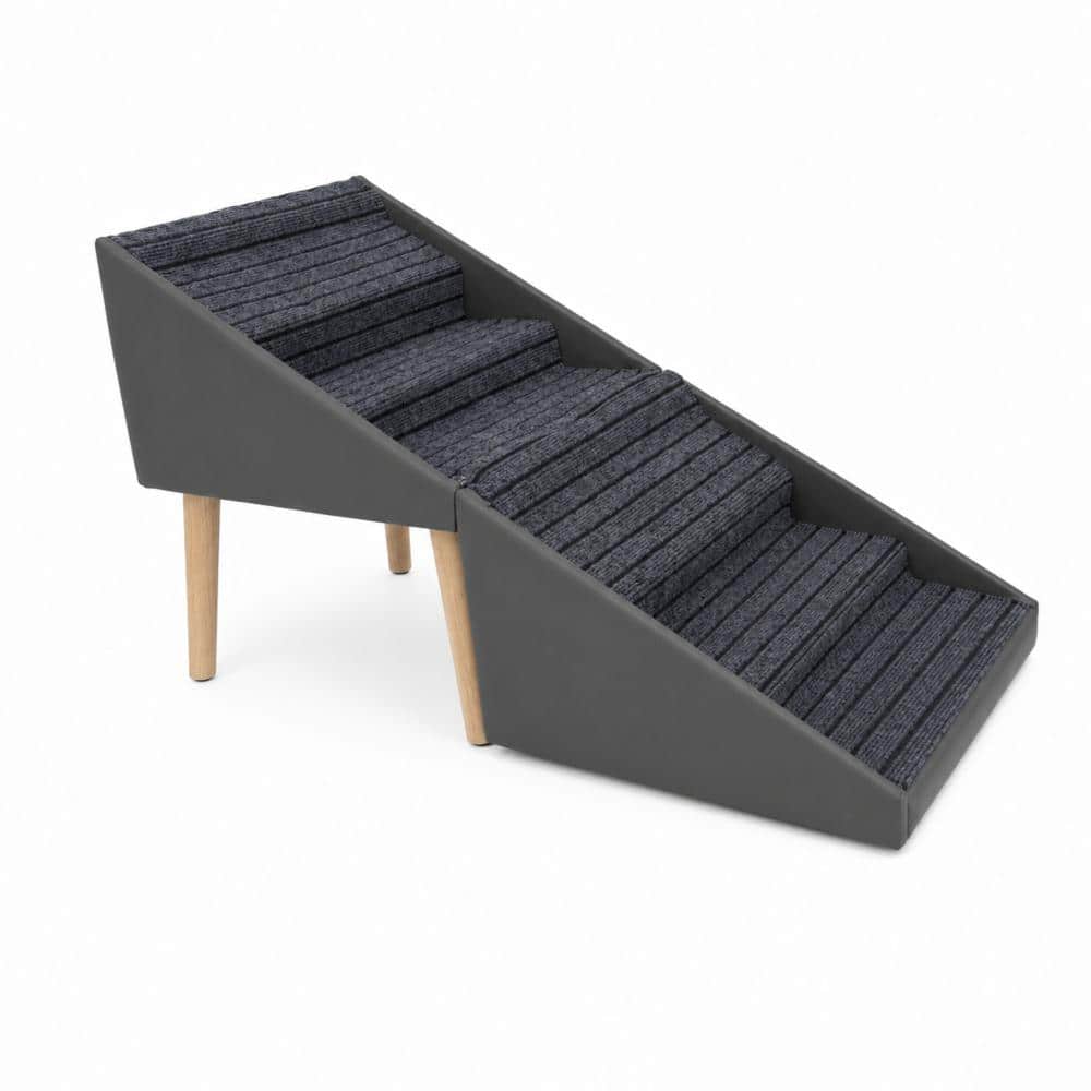 2-in-1 Dog Stair 6 Steps Folding Dog Ramp Dog Bed for Small Dog in Gray price history on PriceWatchPro