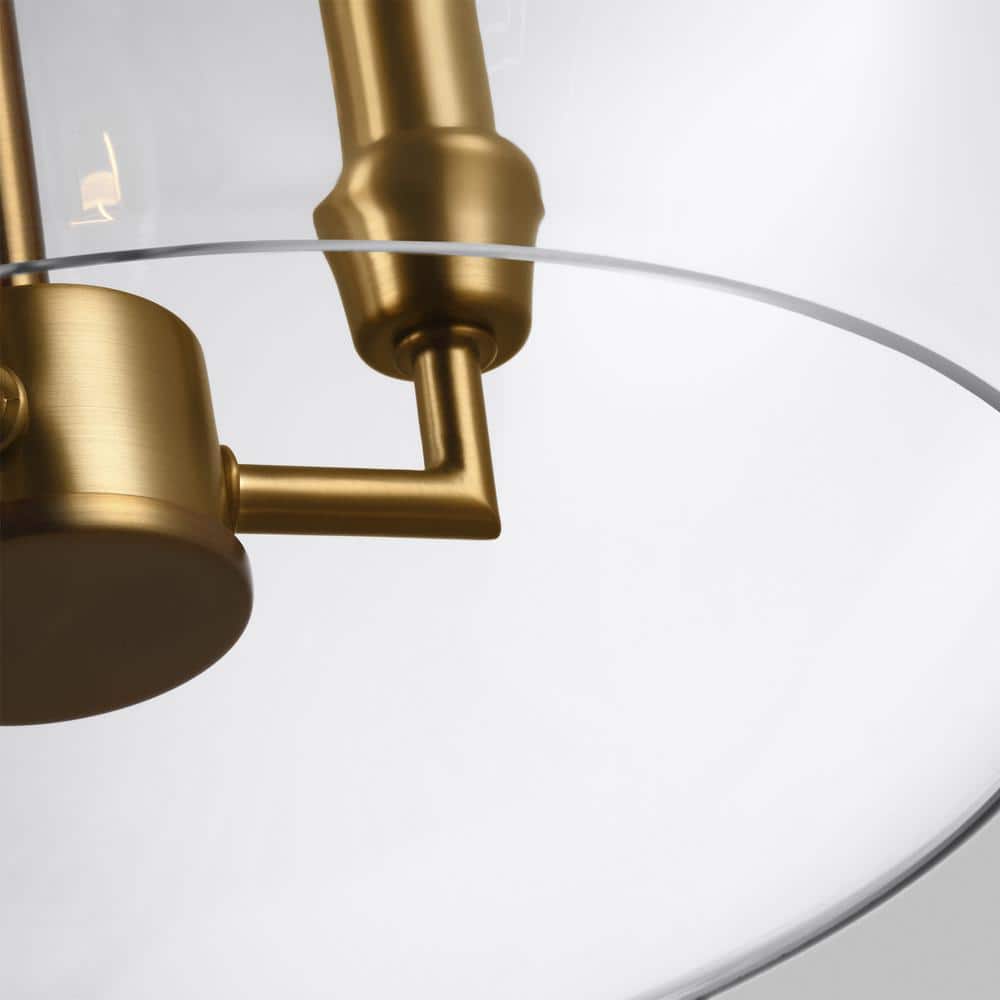 Modern Classic Burnished Brass 3-Light Globe Pendant with Clear Glass