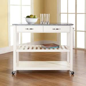 White Kitchen Cart With Granite Top