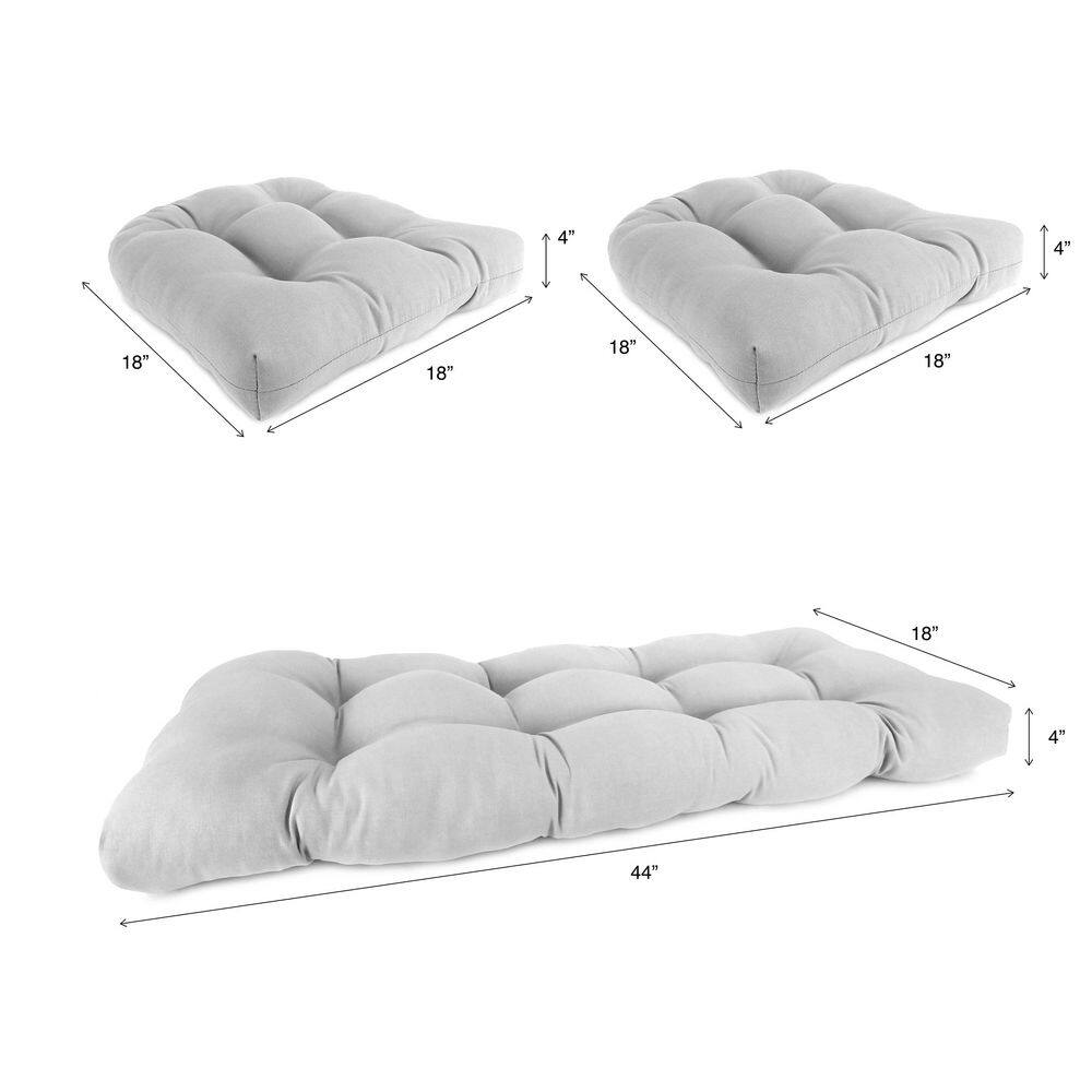 Luau Breeze Green Tropical Tufted Outdoor Wicker Bench Cushion Set