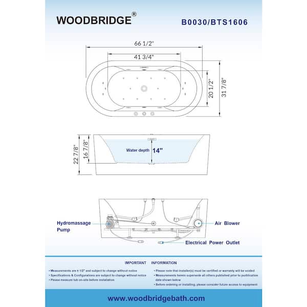 Bologna 67 in. Acrylic Freestanding Whirlpool and Air Bathtub with Drain and Overflow Included in White Bologna 67 in. Acrylic Freestanding Whirlpool and Air Bathtub with Drain and Overflow Included in White