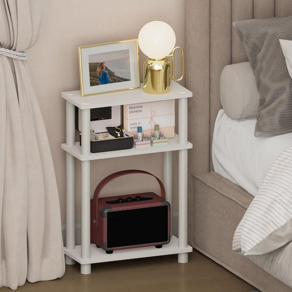 Turn-N-Tube White/White 15.7 in. W Nightstand