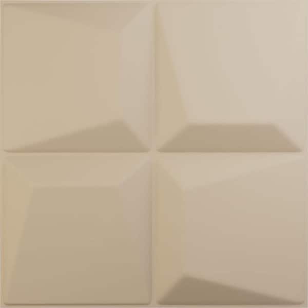 Ekena Millwork 19 5/8 in. x 19 5/8 in. Tellson EnduraWall Decorative 3D Wall Panel, Smokey Beige (12-Pack for 32.04 Sq. Ft.)