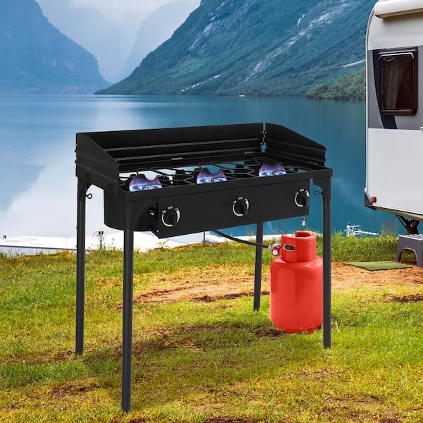 Karl home 3-Burner Portable Propane Gas Grill in Black with