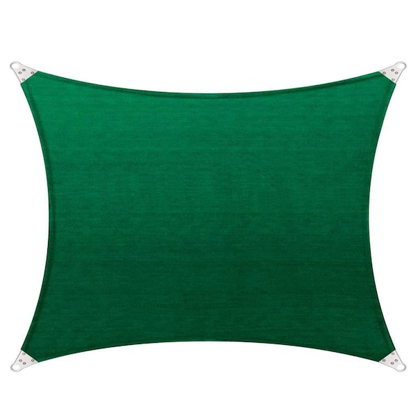 COLOURTREE 8 ft. x 12 ft. 260 GSM Reinforced (Super Ring) Green Rectangle Sun Shade Sail