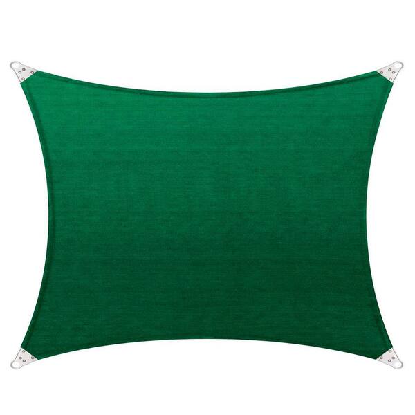 COLOURTREE 24 ft. x 20 ft. 260 GSM Reinforced (Super Ring) Green Rectangle Sun Shade Sail