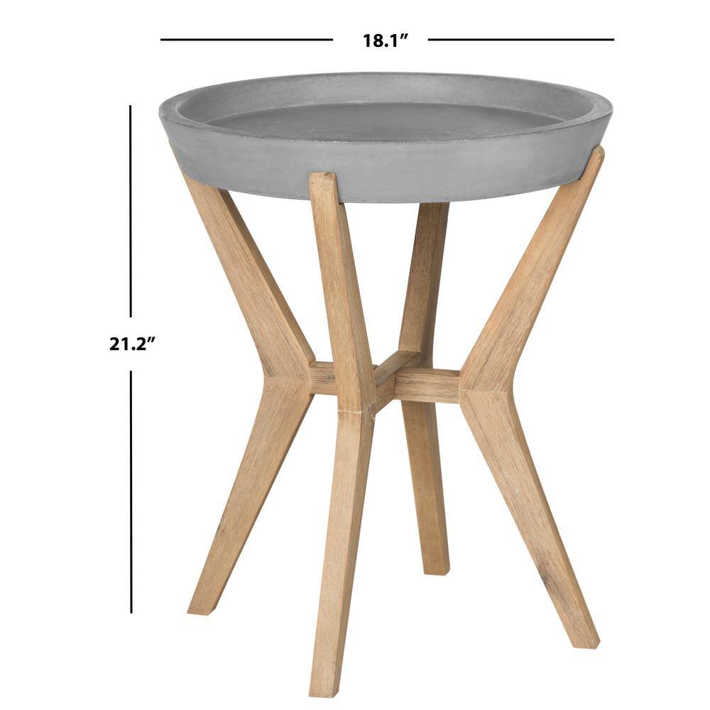 Celeste Dark Grey and Natural Concrete Round End Table