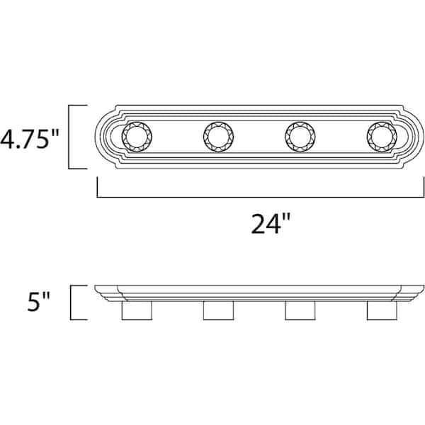 Essentials 4-Light Polished Chrome Bath Vanity Light