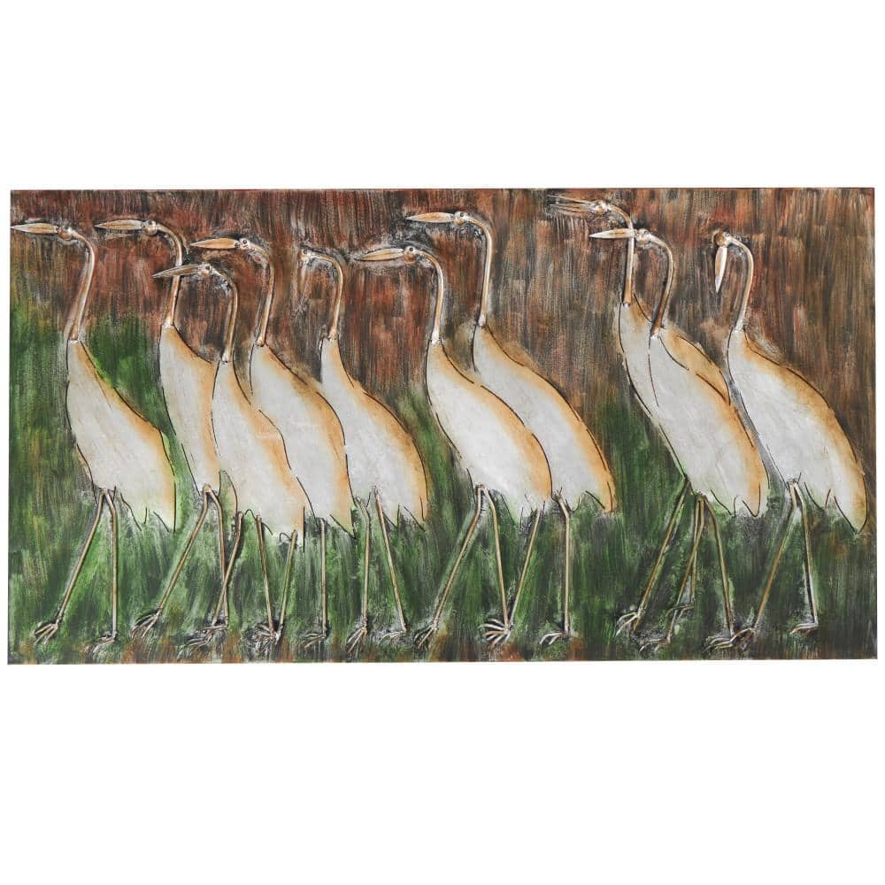 Large Brown Metal Bird Wall Sculpture