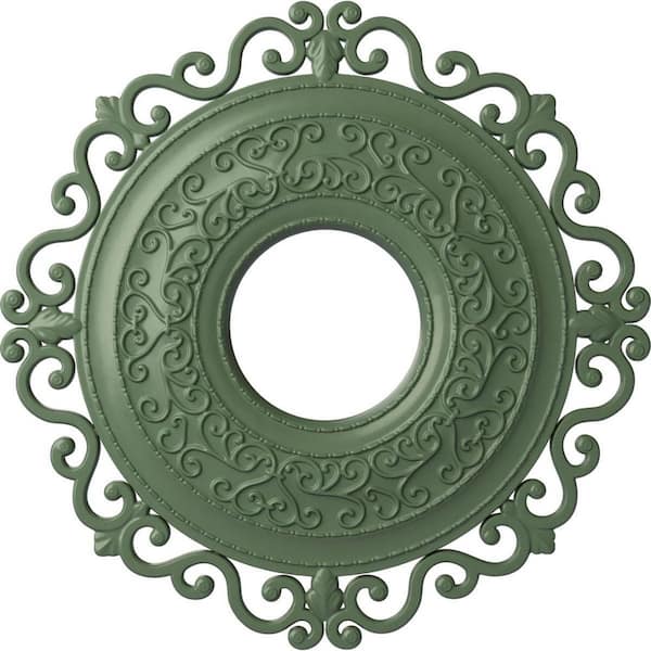 Ekena Millwork 1-3/4" x 22" x 22" Polyurethane Orrington Ceiling, Hand-Painted Athenian Green