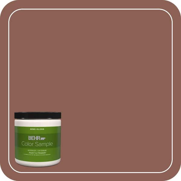 BEHR PREMIUM PLUS 8 oz. #ECC-26-1 Cedar Grove Semi-Gloss Interior/Exterior Paint & Primer Color Sample