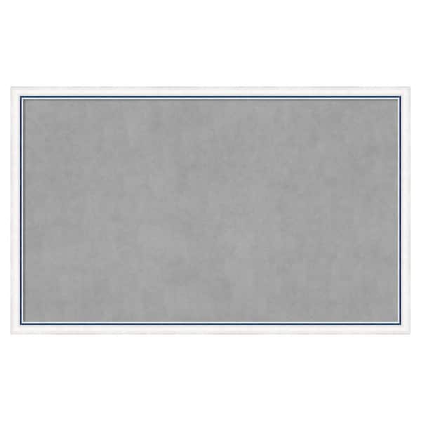 Amanti Art Morgan White Blue 42 in. x 26 in Framed Magnetic Board
