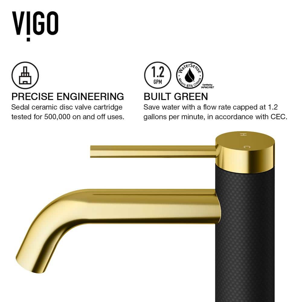 Lexington Matte Gold and Black Single Handle Bathroom Faucet