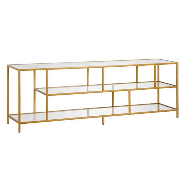 Meyer&Cross Winthrop 70 in. Brass Rectangle TV Stand Fits TV's up to 80 in.