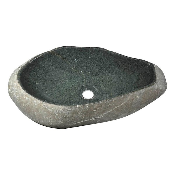 ANZZI Unkindled Basin Novelty Specialty Natural Stone Vessel Sink in Dark River Stone