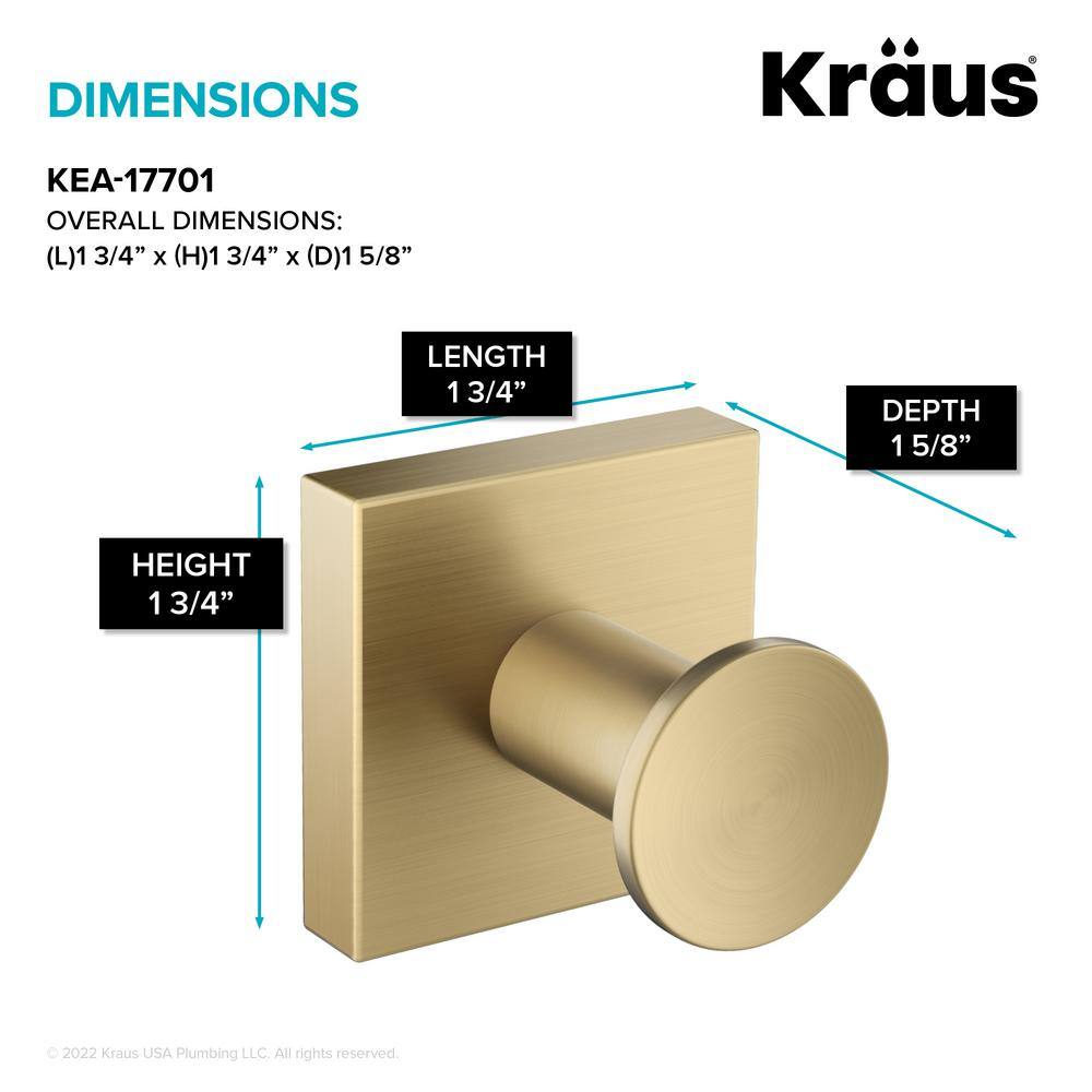 Ventus Brushed Gold Modern Wall Mounted Towel Hook