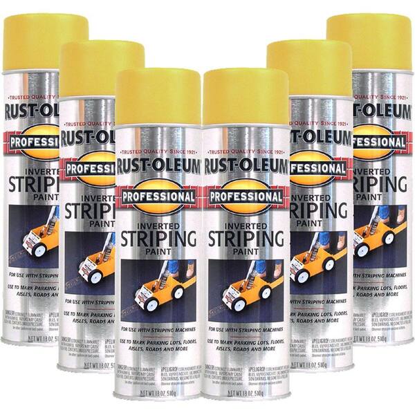 Rust-Oleum 18 oz. Flat Yellow Professional Striping Spray Paint (6-Pack)-DISCONTINUED
