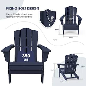 Classic Blue Folding Plastic Adirondack Chair