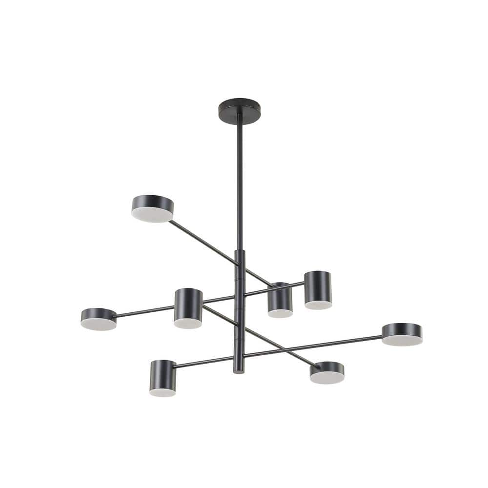 Pin 8-Light Black Chandelier Without Shade