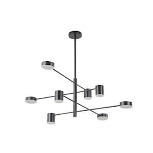 Pin 8-Light Black Chandelier without Shade