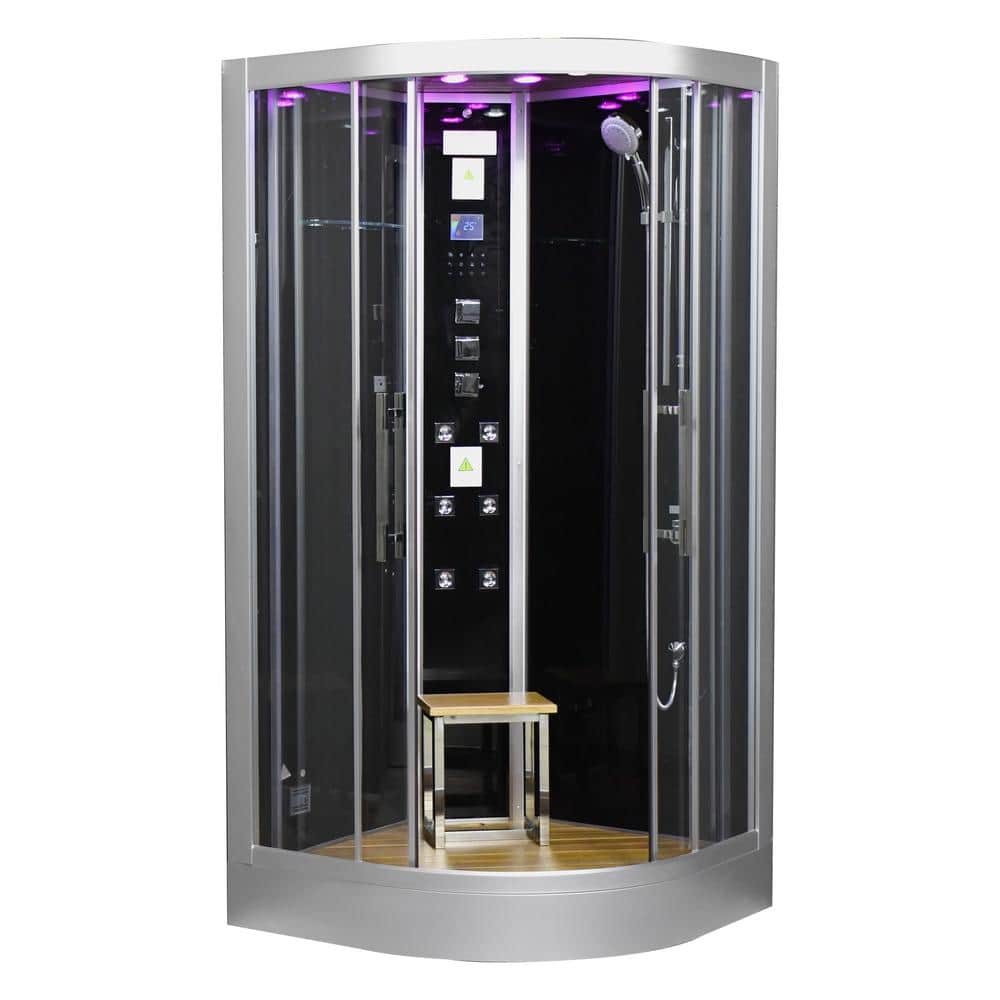 Platinum 39 in. x 39 in. x 89 in. Steam Shower Bluetooth, Chroma therapy Li