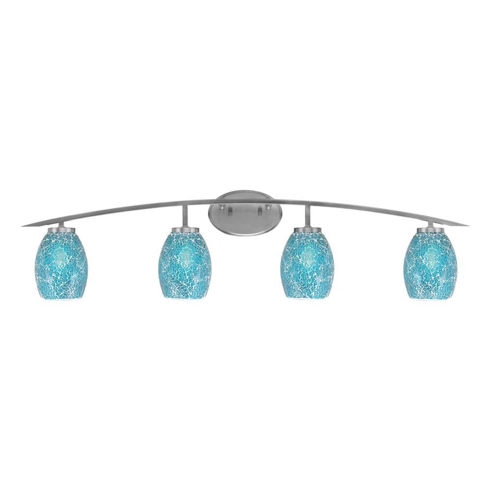 Siena 40 in. 4-Light Graphite Vanity-Light Graphite with 5 in. Turquoise Fu