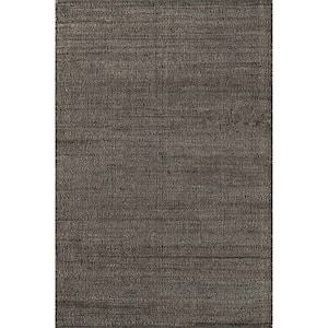 Charcoal Doormat 2 ft. x 3 ft.  Elfriede Farmhouse Jute Blend Area Rug Accent Rug