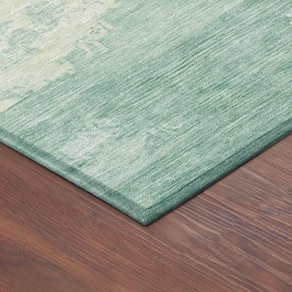 Chantille Machine Washable Indoor/Outdoor Abstract ACN2372 Turquoise 9 ft. x 12 ft. Area Rug