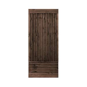 38 in. x 84 in. Japanese Series Pre Assemble Espresso Stained Wood Interior Sliding Barn Door Slab