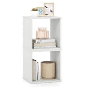 2-Pieces White 30.5 in. Accent Cabinet Stacking Cubes