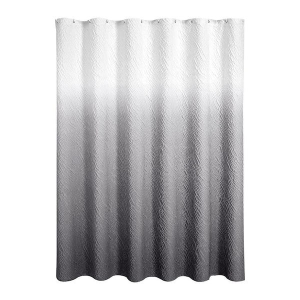 Unbranded Grey Ombre 72 x 72 Fabric Shower Curtain with 3D Geometric Embossed Texture Waterproof Wrinkle Resistant Farmhouse Decor