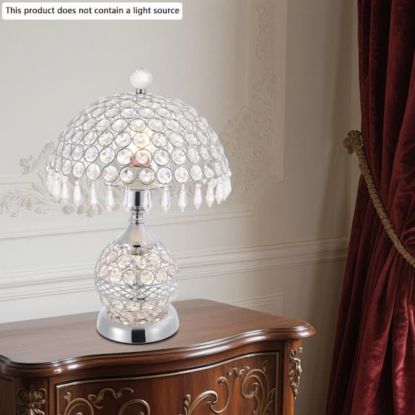 Bohemian Crystal Pier One Bedside Lamps OUKANING Silver Luxury
