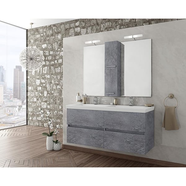 Belvedere Grey 30-inch Bathroom Vanity with Marble Top - Bed Bath