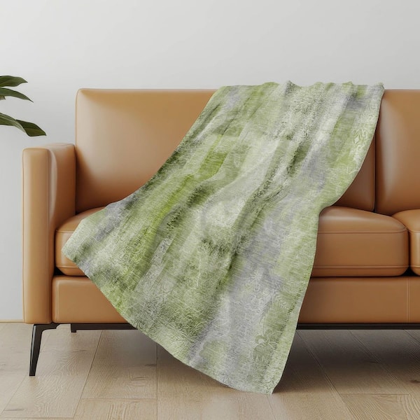 Premium Machine Washable ASB537 Sage 50 in. x 70 in. Sherpa Throw Blanket