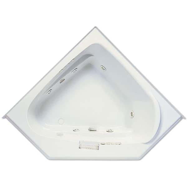 Aquatic Morandi 60 in. Drop-In Whirlpool Bathtub Acrylic Left Front Drain Corner in White