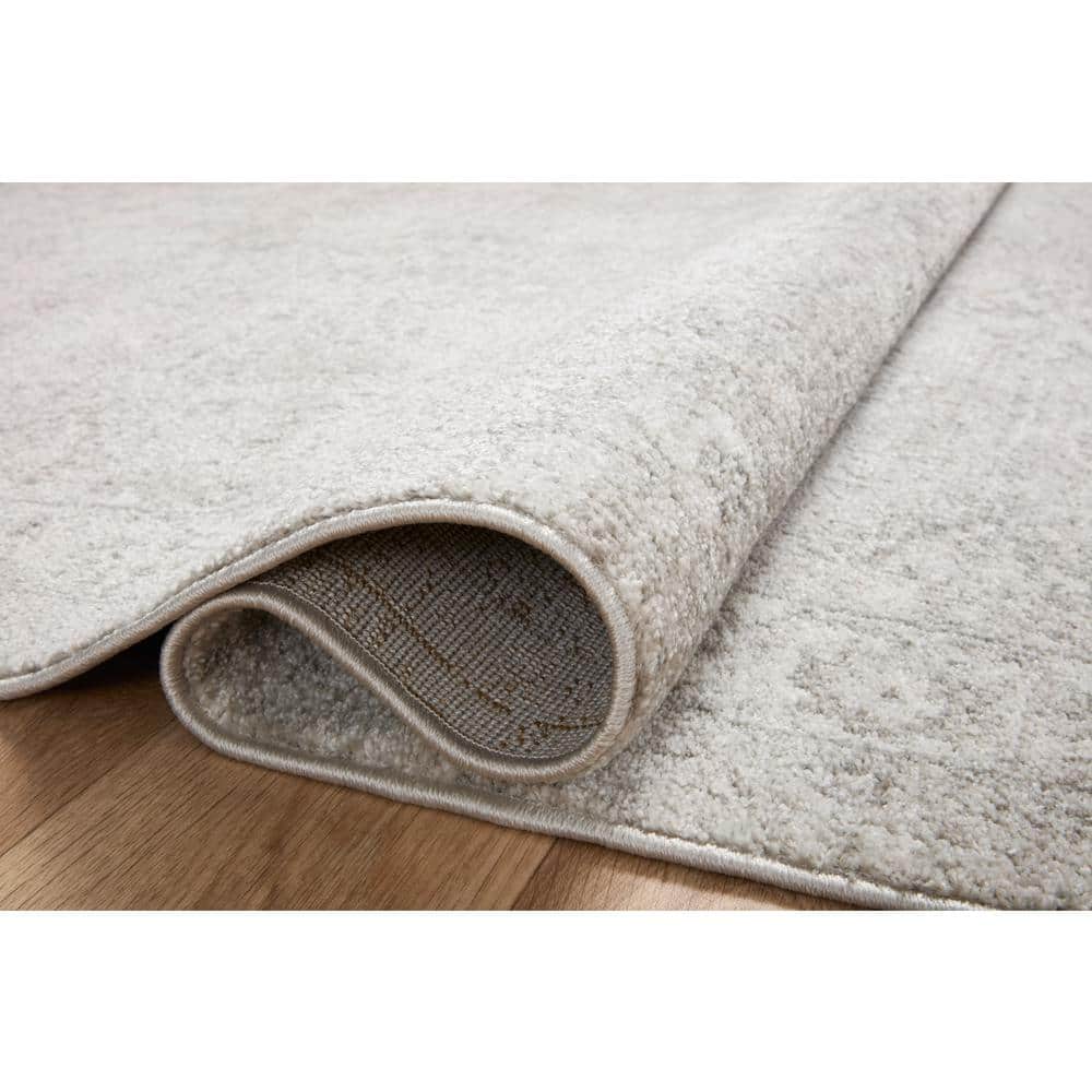 Odette Silver and Ivory 6'-7" x 9'-6" Polyester Area Rug