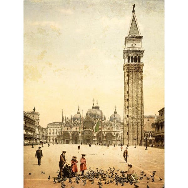 Piazza San Marco Venice Photochrom by Grotto Studios 1 Piece Unframed Canvas Drawing Print 18 in. x 24 in.