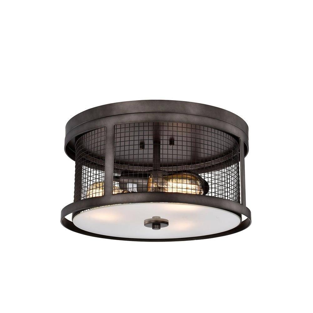 Barn 8 in. 3-Light Indoor Smoked Gray Finish Flush Mount Ceiling Light with Light Kit price history on PriceWatchPro