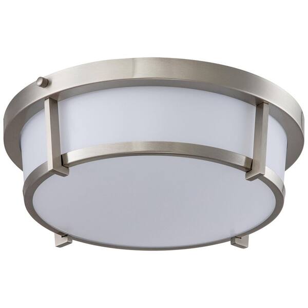 C Cattleya 13 in. 1-Light Brushed Nickel Dimmable 20-Watt