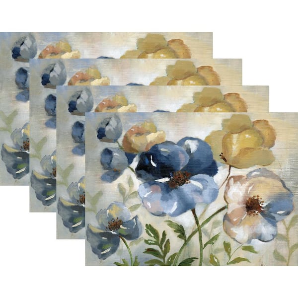 Blue Floral Placemat Set (4-Pack) Blue Floral Placemat Set (4-Pack)