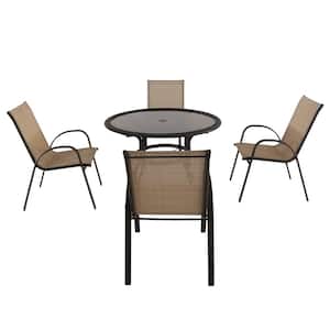 Mix and Match Stackable Sling Outdoor Dining Chair in Cafe