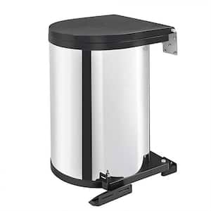 Silver 15 Liter Pivot Out Under Sink Trash Can Stainless Steel