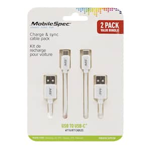 4 ft. and 8 ft. USB-C to USB Cables, White